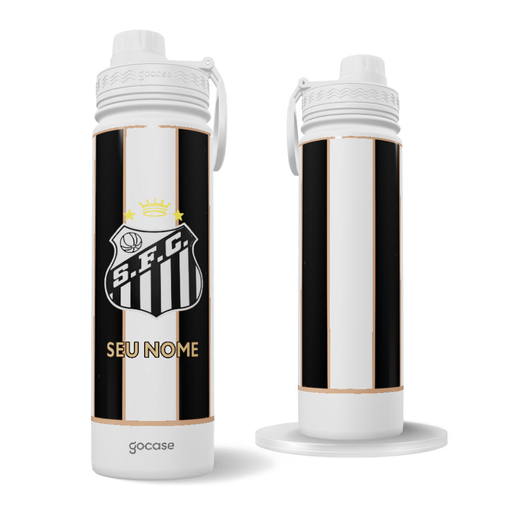 Garrafa Térmica Fresh + Ebook - Santos - Escudo Personalizado