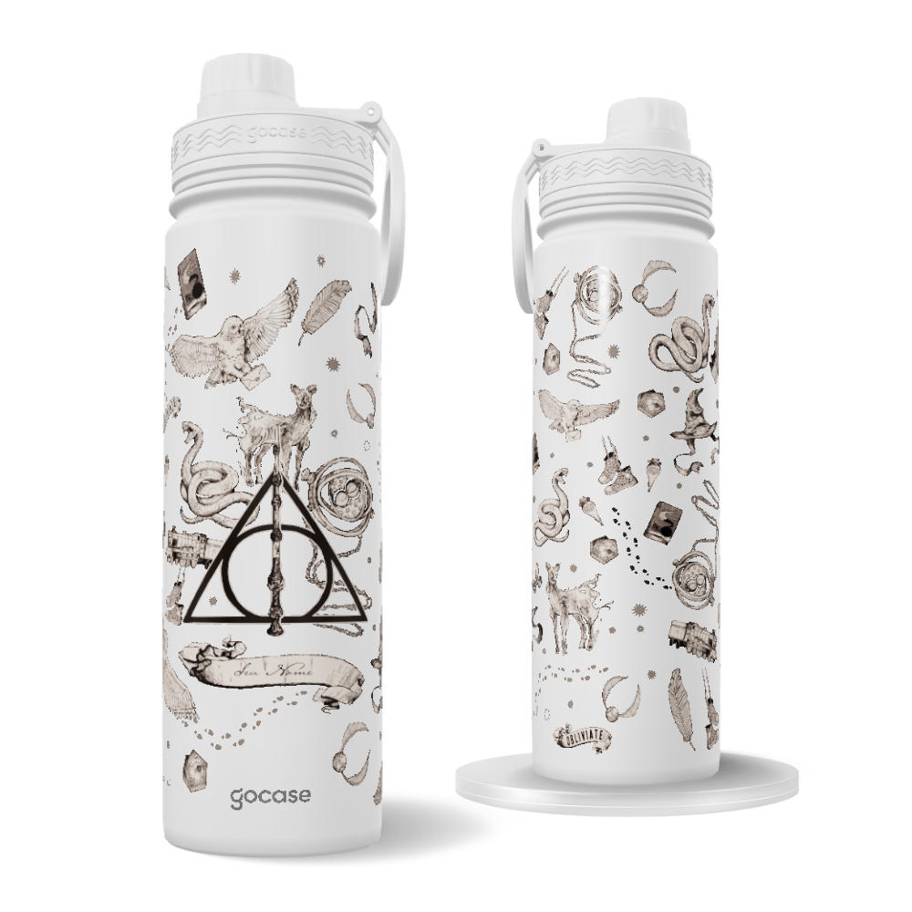 Garrafa Térmica Fresh + Ebook - Harry Potter - Relíquias e Elementos