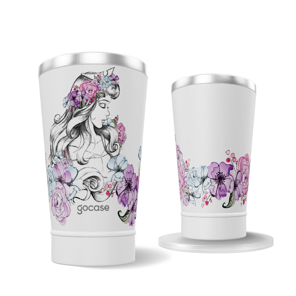 Copo Térmico + Ebook - Bela Adormecida Roses