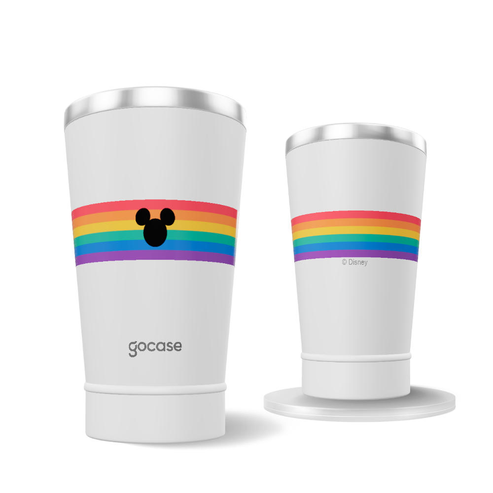 Copo Térmico + Ebook - Mickey Faixa Pride