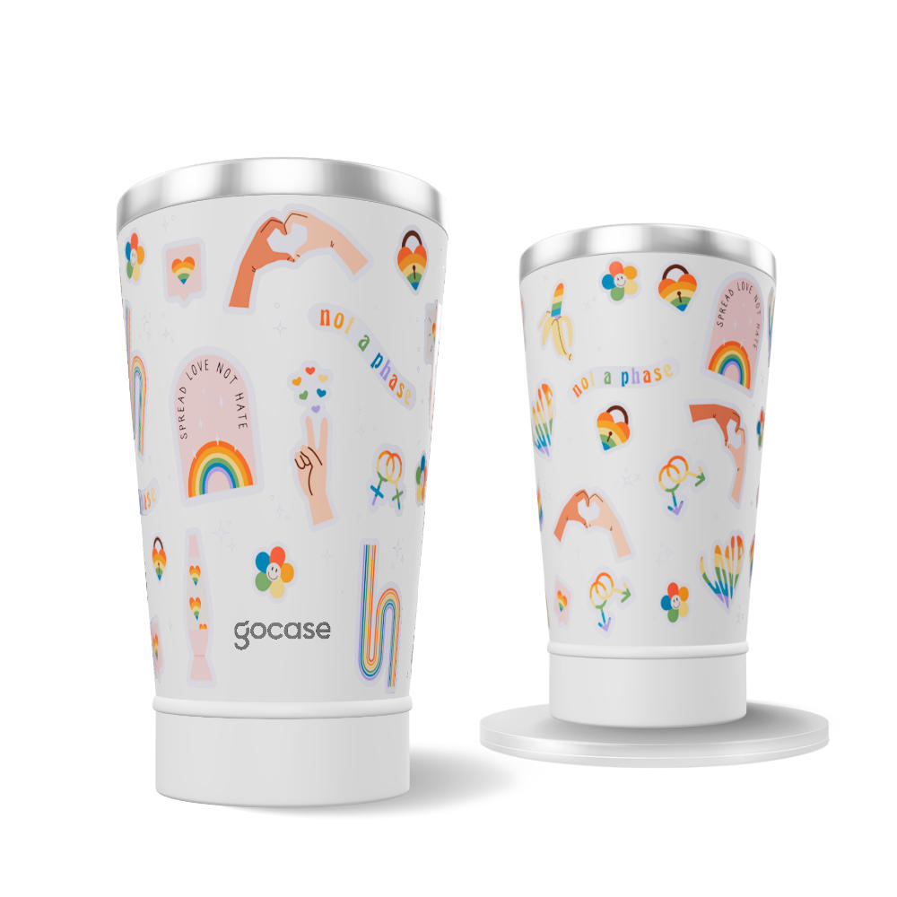 Copo Térmico + Ebook - Pride Stickers Pattern