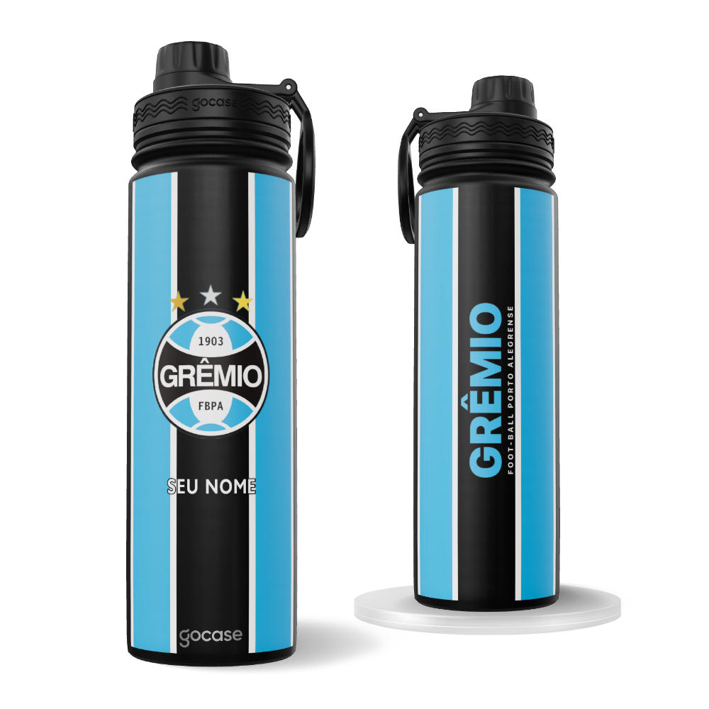 Garrafa Térmica Fresh + Ebook - Grêmio - Uniforme 1 2024