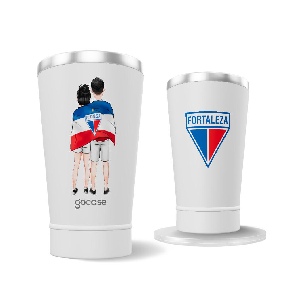 Copo Térmico Cerveja + Ebook - Fortaleza - Casal Tricolor de Aço