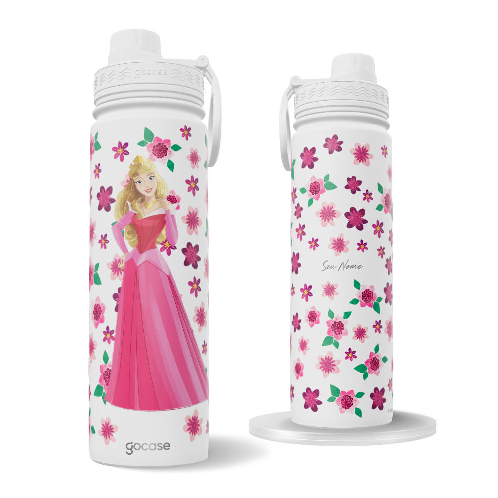 Garrafa Térmica Fresh + Ebook - Bela Adormecida - Floral e Princesas