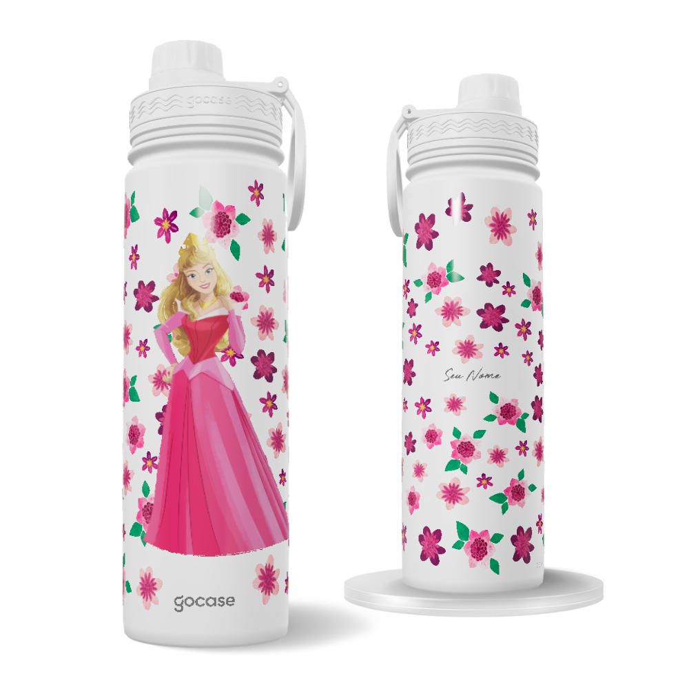 Garrafa Térmica Fresh + Ebook - Bela Adormecida - Floral e Princesas