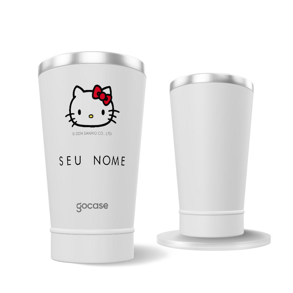Copo Térmico + Ebook - Hello Kitty - Minimalista com nome vertical