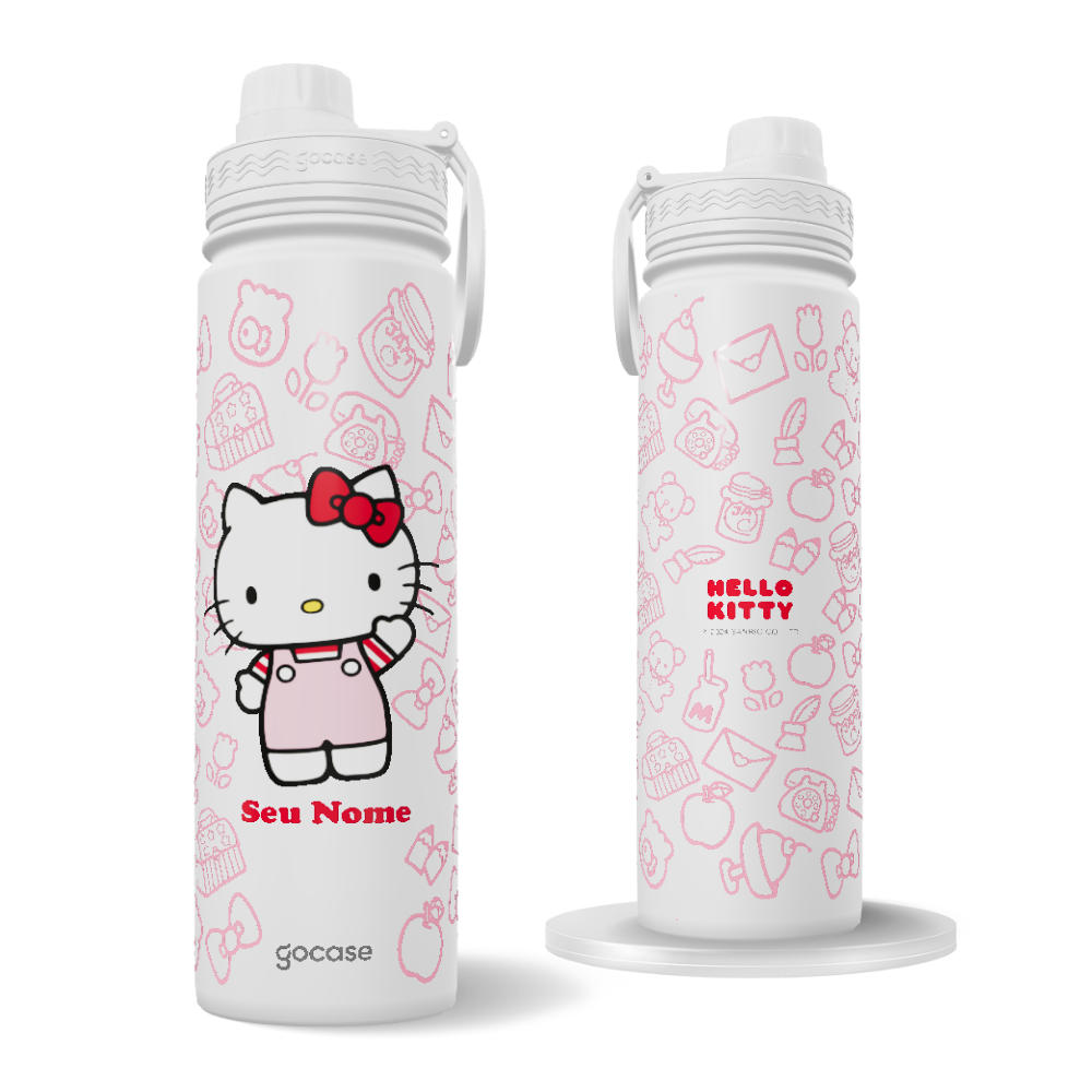 Garrafa Térmica Fresh + Ebook - Hello Kitty - Fun