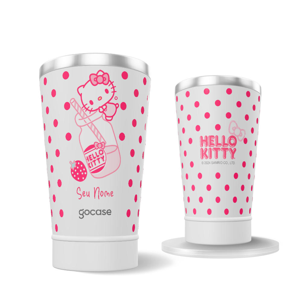 Copo Térmico + Ebook - Hello Kitty - Strawberry Milk