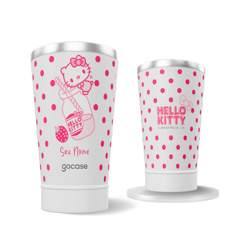 Copo Térmico + Ebook - Hello Kitty - Strawberry Milk