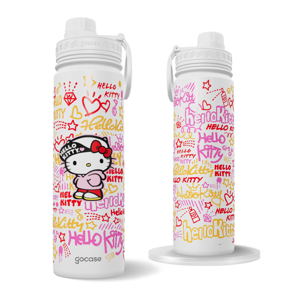 Garrafa Térmica Fresh + Ebook - Hello Kitty - Grafite Garrafa Térmica Fresh + Ebook - Hello Kitty - Grafite