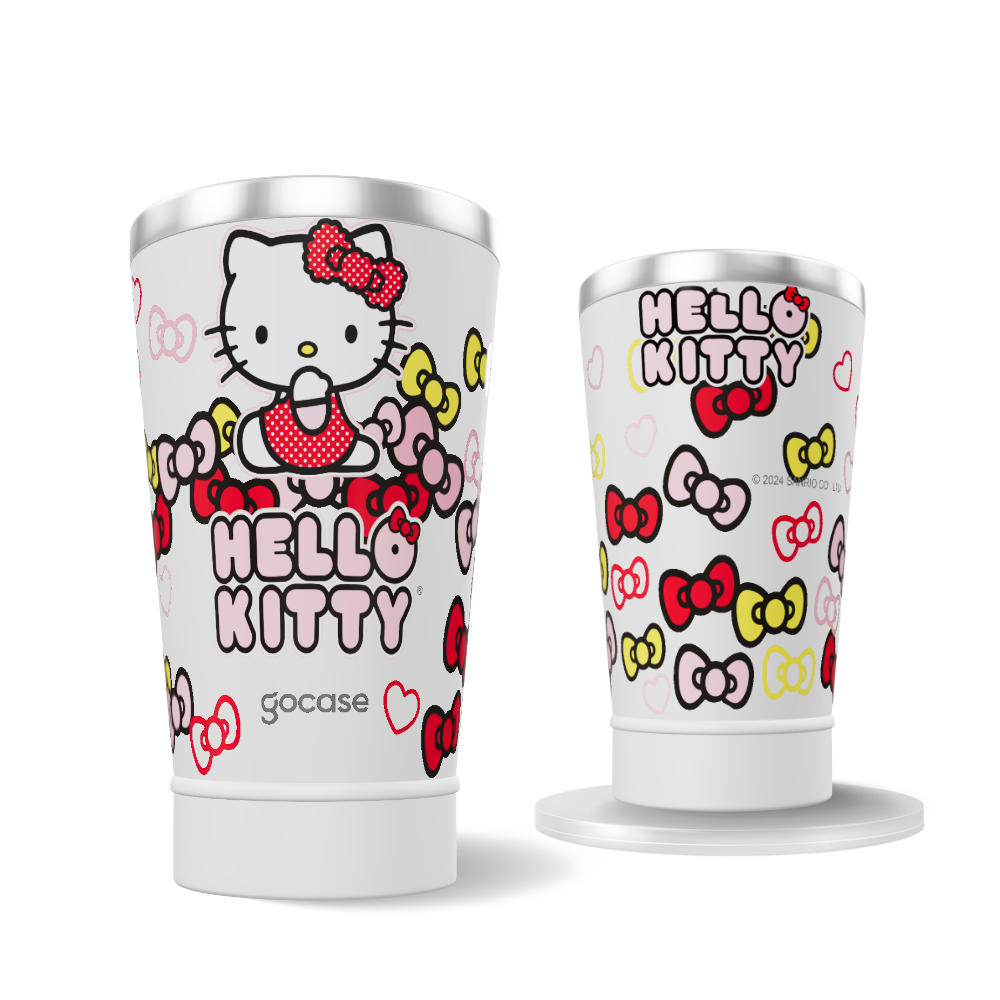Copo Térmico + Ebook - Hello Kitty - Laços Coloridos