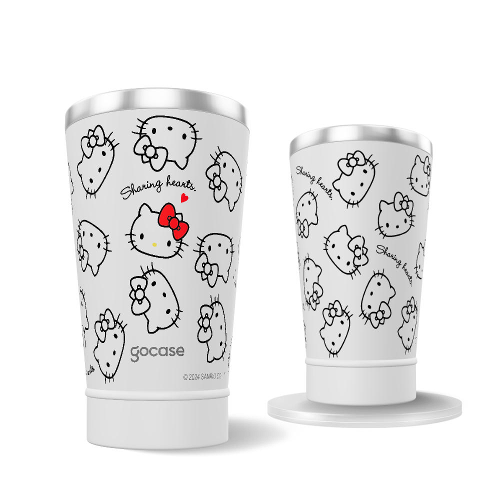 Copo Térmico + Ebook - Hello Kitty - Sharing Hearts