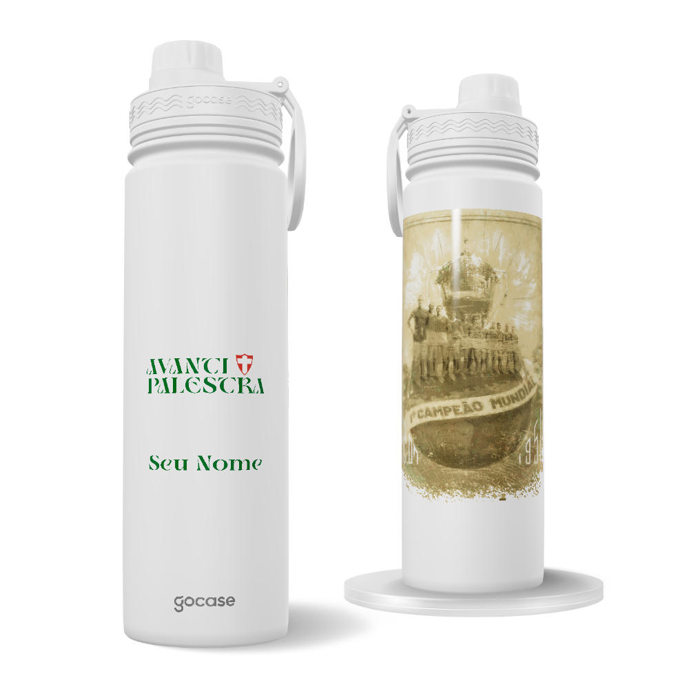 Garrafa Térmica Fresh + Ebook - Palmeiras 110 Anos - Campeão Mundial