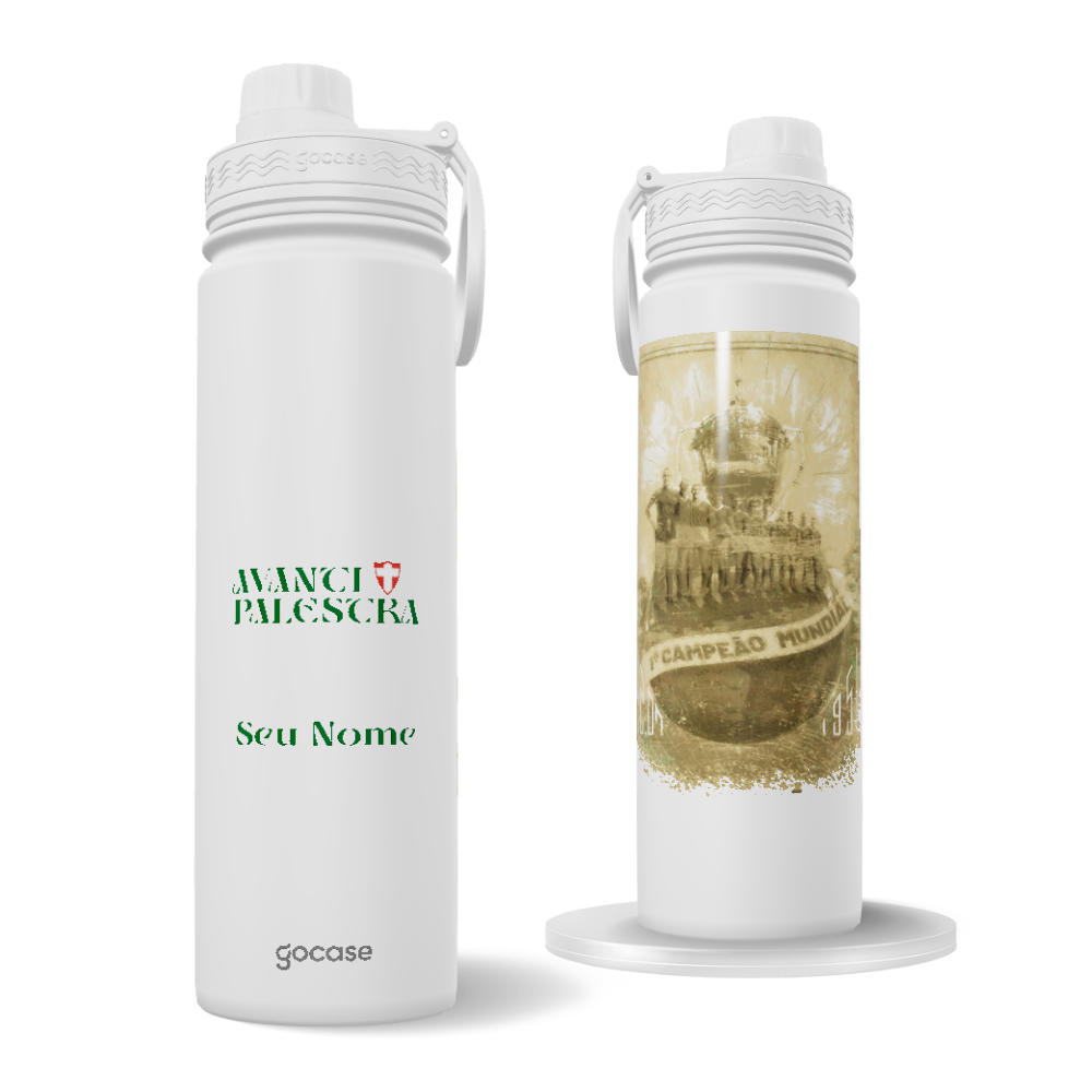 Garrafa Térmica Fresh + Ebook - Palmeiras 110 Anos - Campeão Mundial