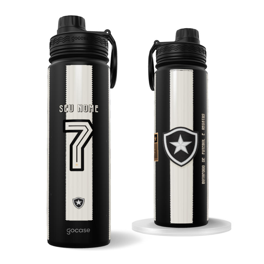 Garrafa Térmica Fresh + Ebook - Botafogo - Uniforme 1 2024 Personalizado