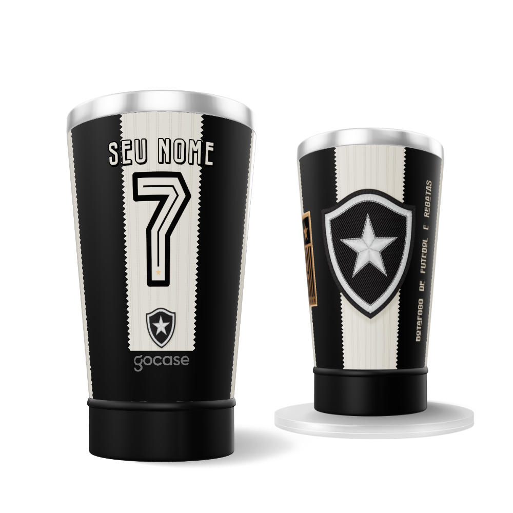 Copo Térmico Cerveja + Ebook - Botafogo - Uniforme 1 2024 Personalizado