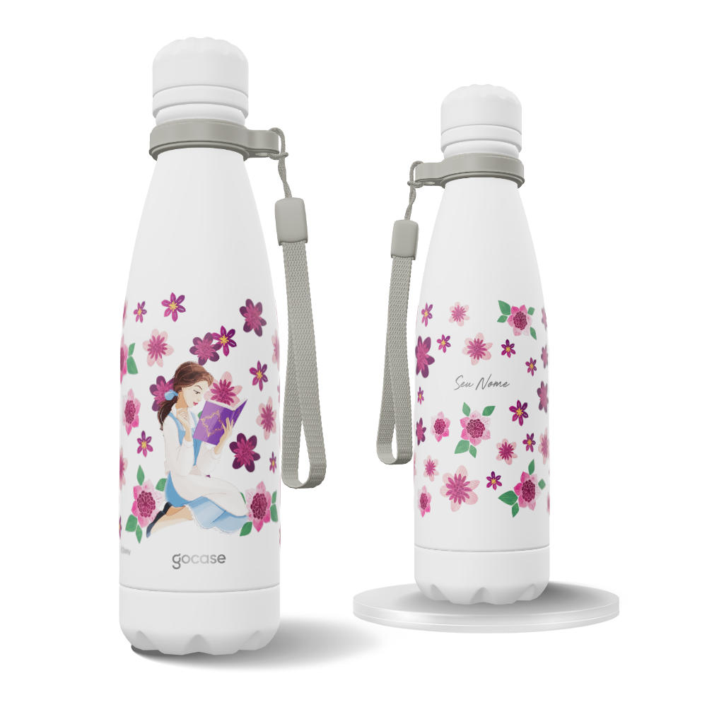 Garrafa Térmica Urban + Ebook - Bela Adormecida - Floral e Princesas