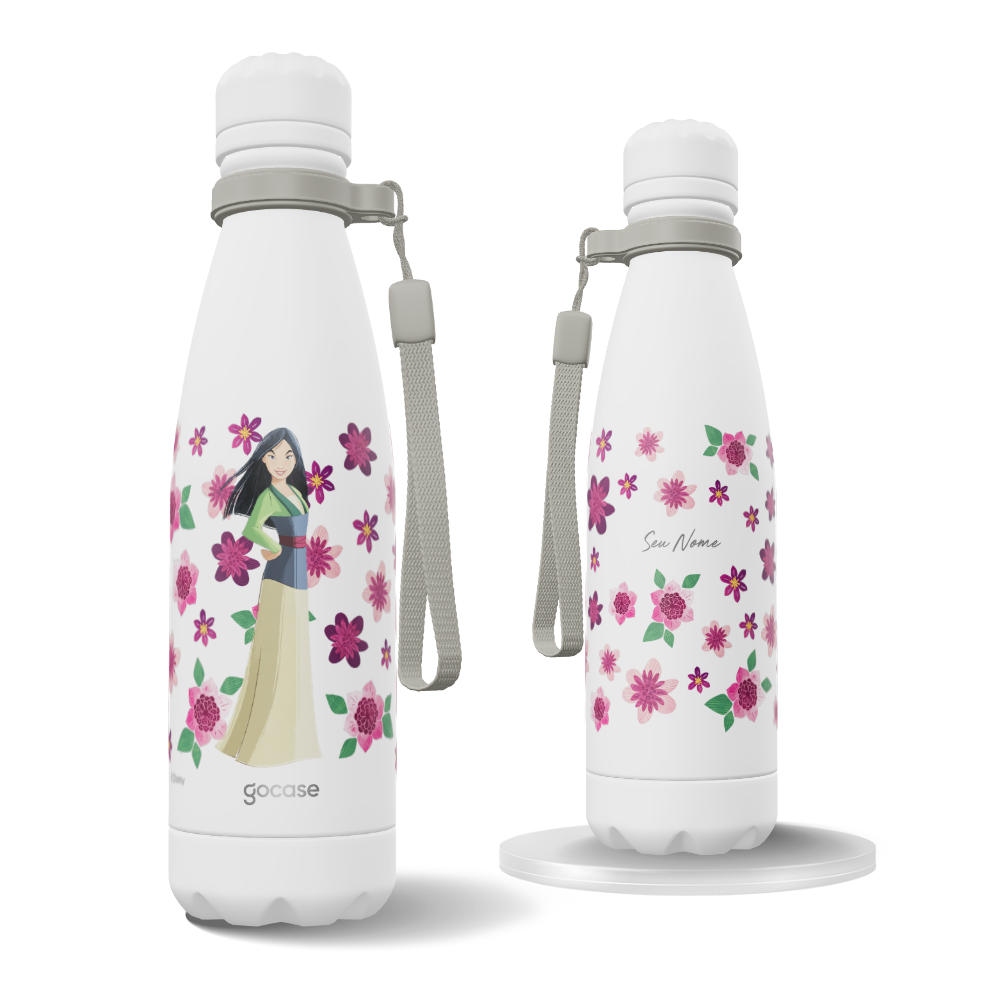 Garrafa Térmica Urban + Ebook - Rapunzel - Floral e Princesas