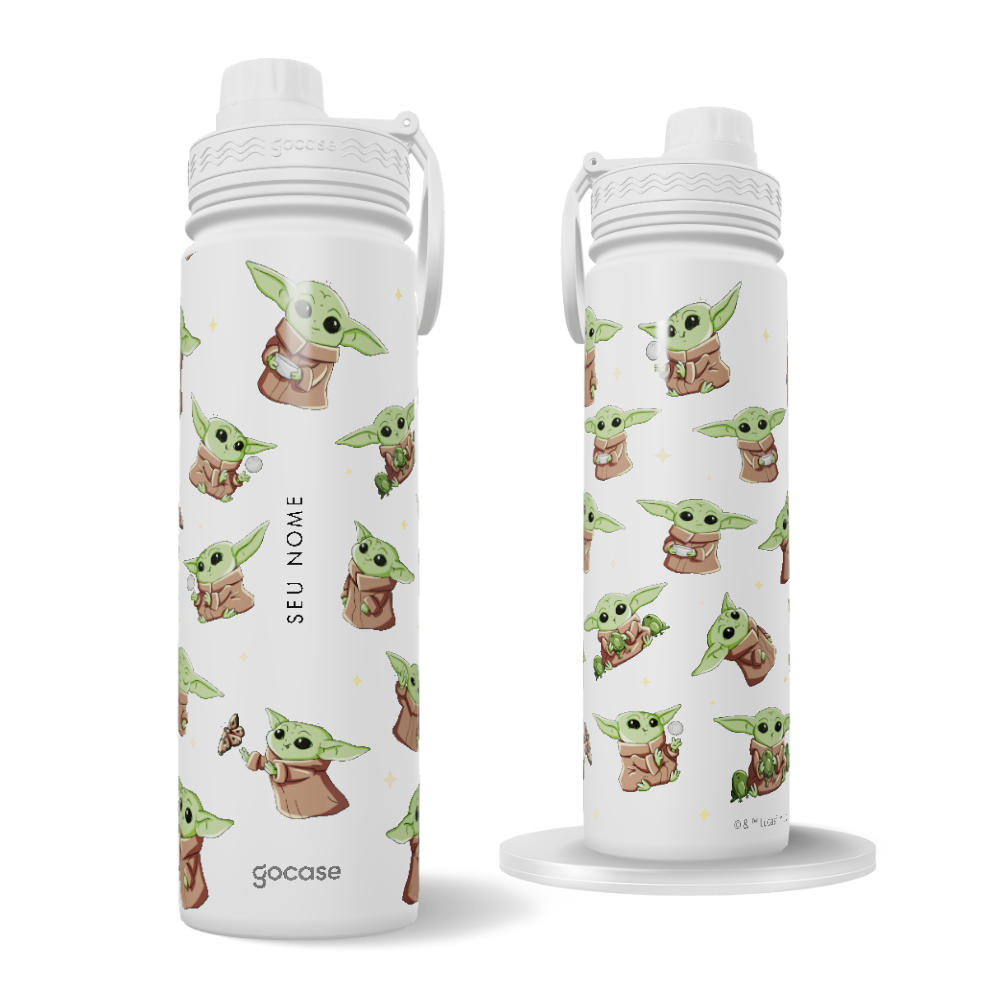 Garrafa Térmica Fresh + Ebook - Star Wars - Baby Yoda Com Nome
