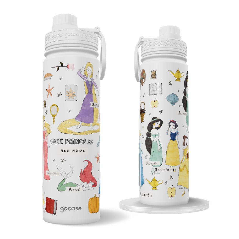 Garrafa Térmica Fresh + Ebook - Princesas - Characters Elements