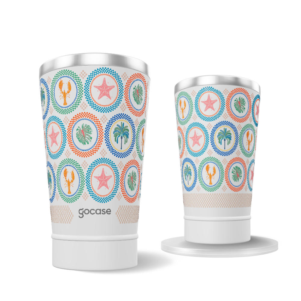 Copo Térmico + Ebook - Beach Mosaics