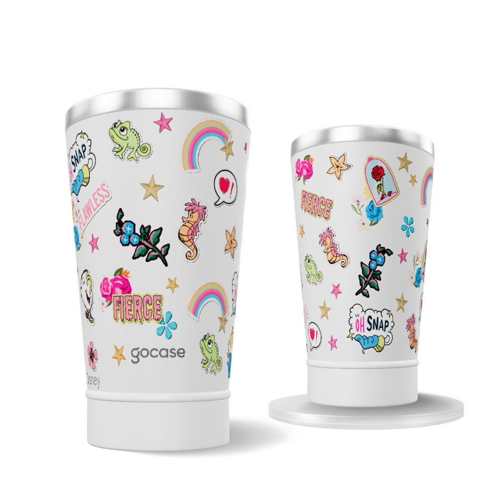 Copo Térmico + Ebook - Princess Stickers