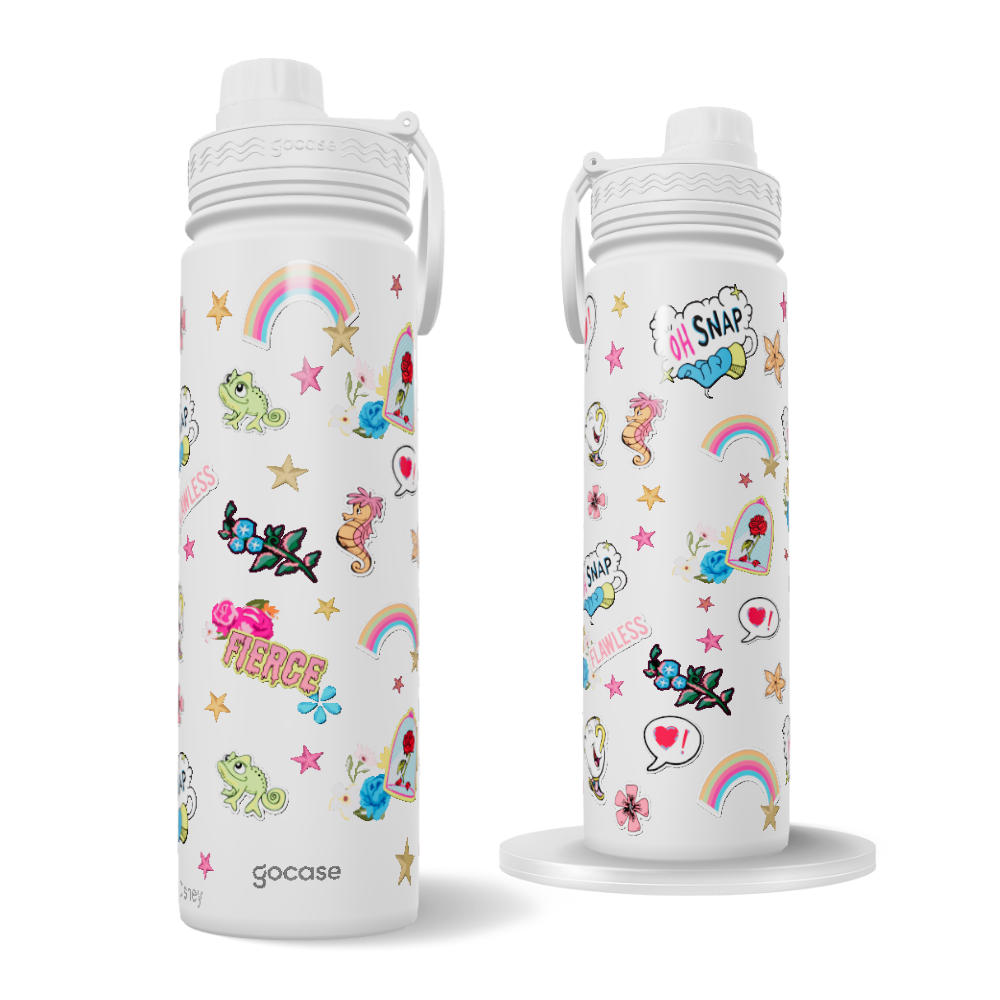 Garrafa Térmica Fresh + Ebook - Princess Stickers