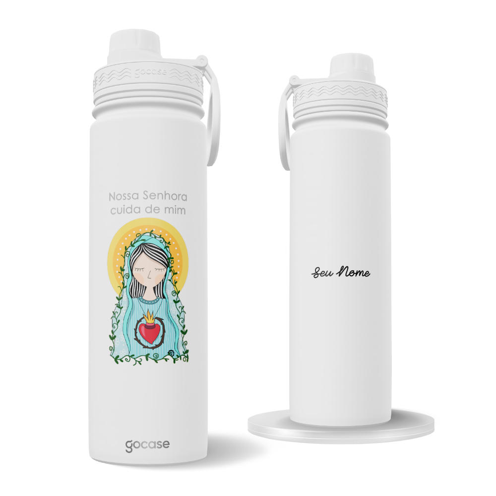 Garrafa Térmica Fresh + Ebook - Dani Purper - Nossa Senhora Cuida de Mim