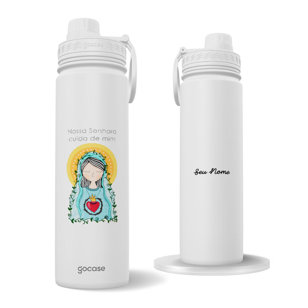 Garrafa Térmica Fresh + Ebook - Dani Purper - Nossa Senhora Cuida de Mim