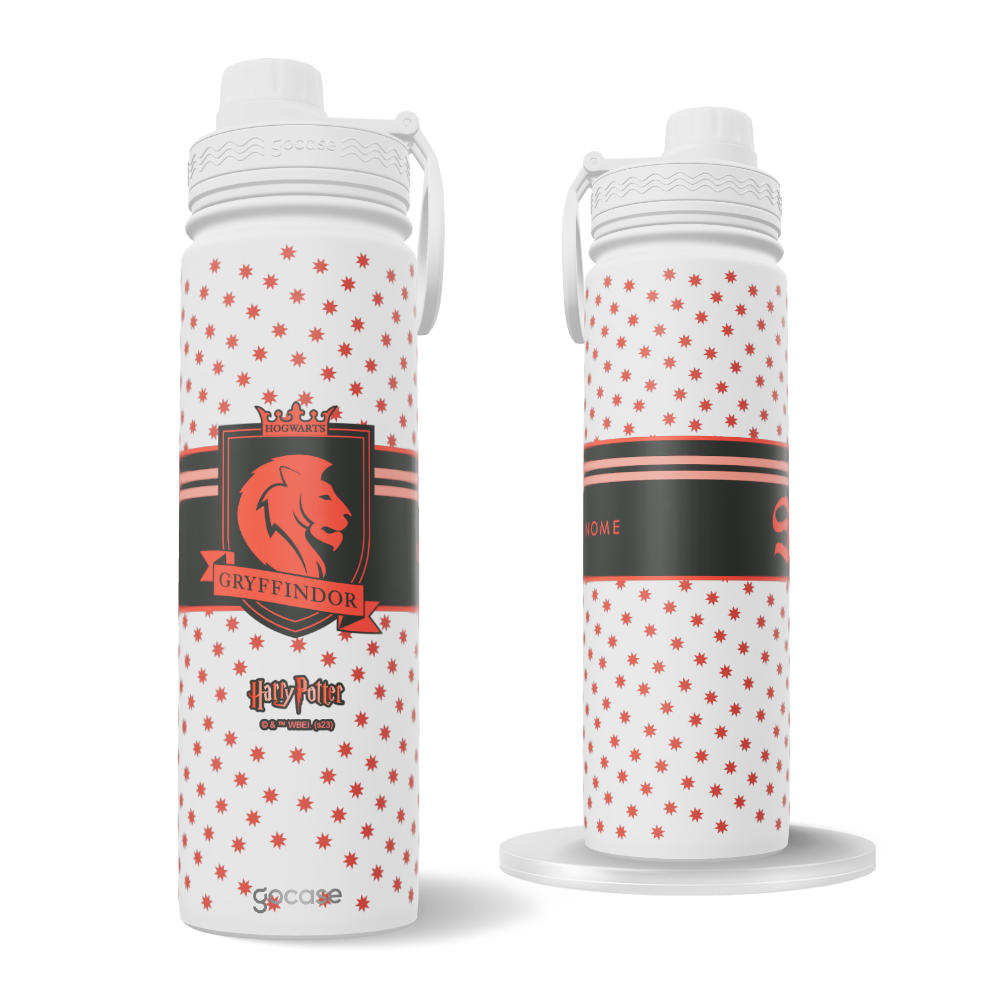 Garrafa Térmica Fresh + Ebook - Harry Potter - Bolso Vertical Casas de Hogwarts