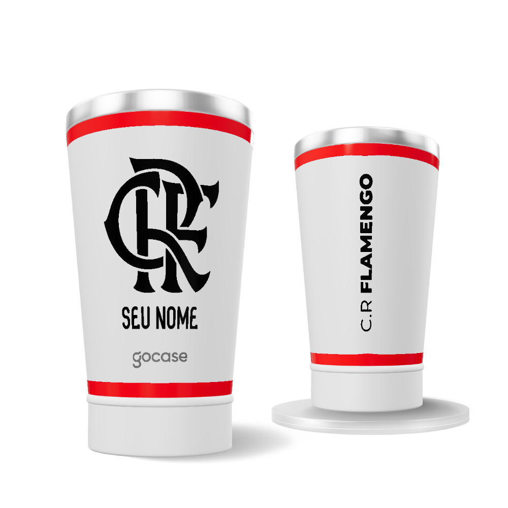 Copo Térmico Cerveja + Ebook - Flamengo Uniforme Branco 2024