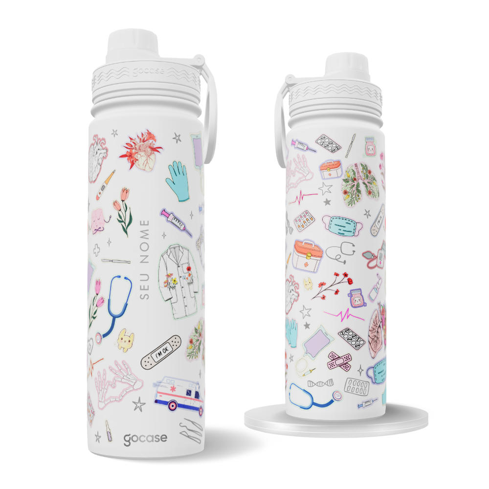 Garrafa Térmica Fresh + Ebook - Saúde Stickers