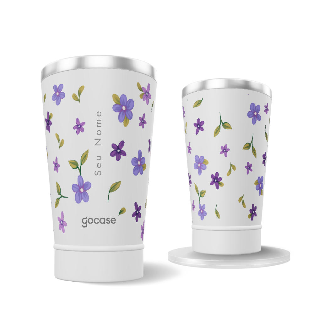 Copo Térmico + Ebook - Lilac Flowers