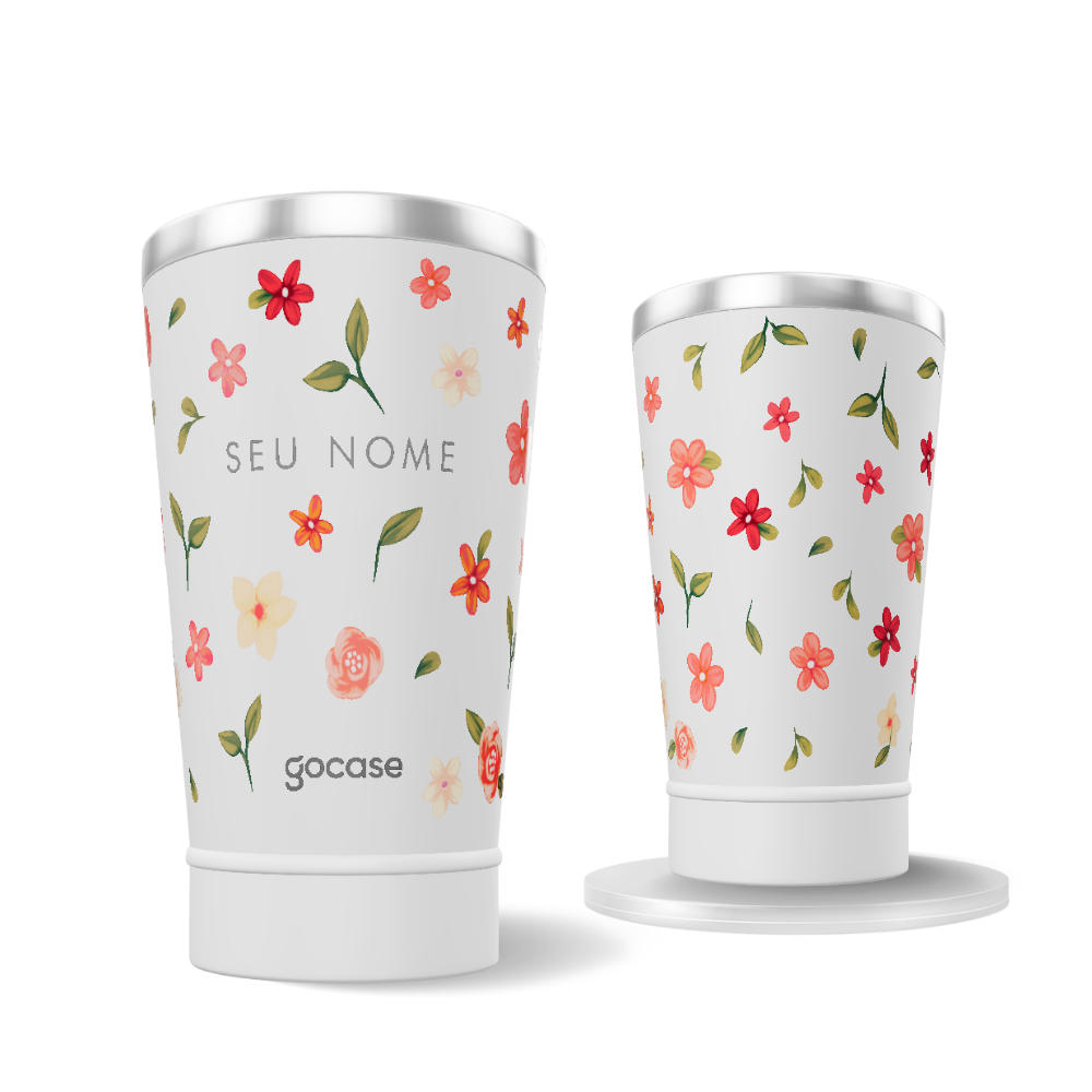 Copo Térmico + Ebook - Cute Flower