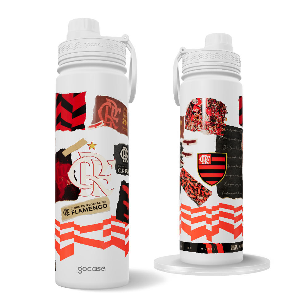 Garrafa Térmica Fresh + Ebook - Flamengo - Colagem 2024