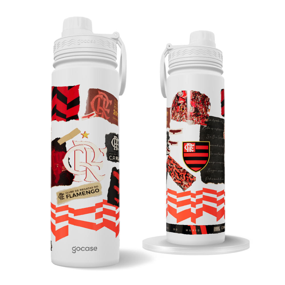 Garrafa Térmica Fresh + Ebook - Flamengo - Colagem 2024