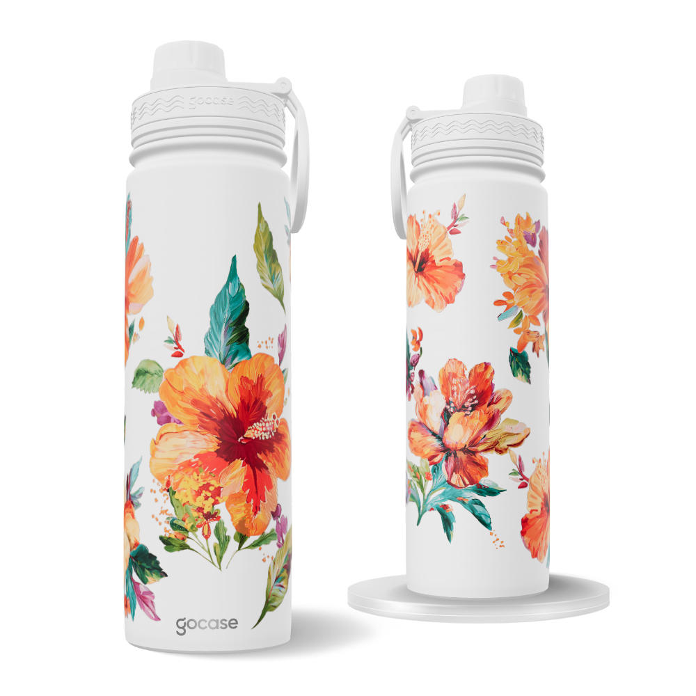 Garrafa Térmica Fresh + Ebook - Flores Tropicais