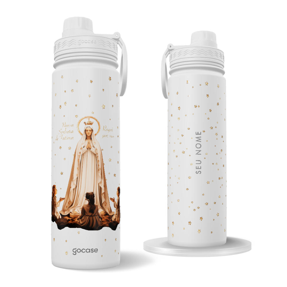 Garrafa Térmica Fresh + Ebook - Nossa Senhora de Fátima, Rogai Por Nós