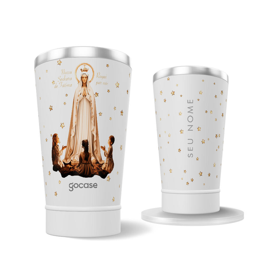 Copo Térmico + Ebook - Nossa Senhora de Fátima, Rogai Por Nós