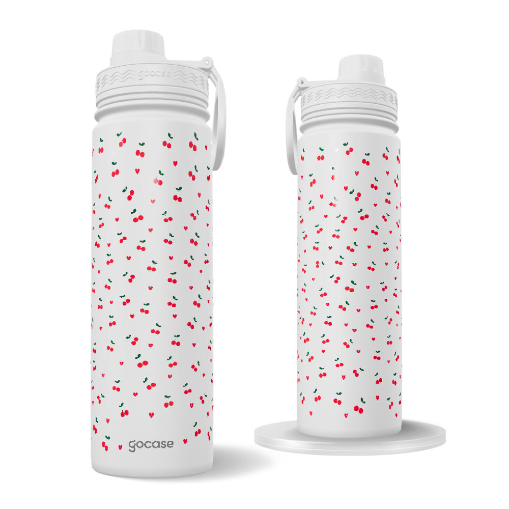 Garrafa Térmica Fresh + Ebook - Cherry Pattern Minimalista