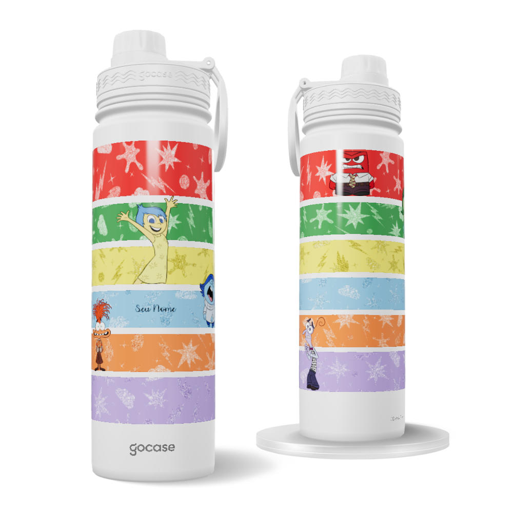 Garrafa Térmica Fresh + Ebook - Divertidamente 2 - Paleta de Cores