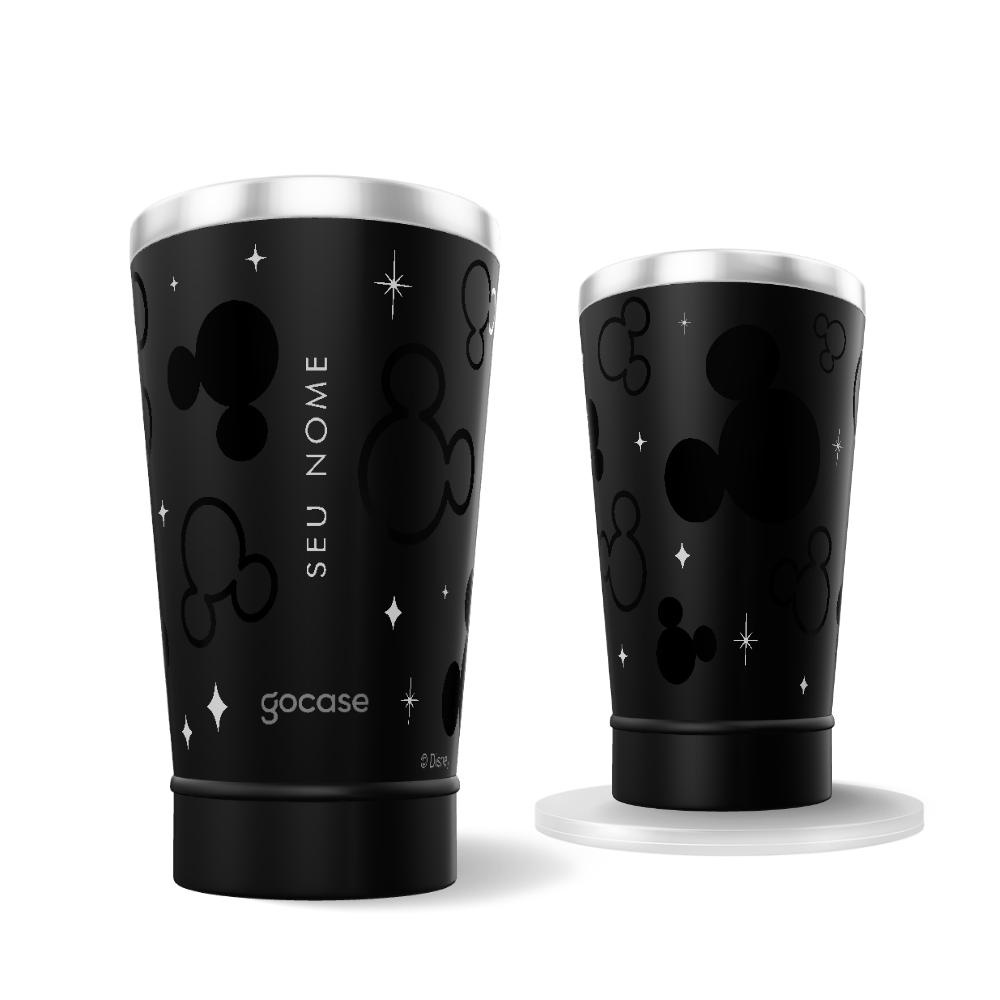 Copo Térmico + Ebook - Mickey Pattern Minimalista Preto
