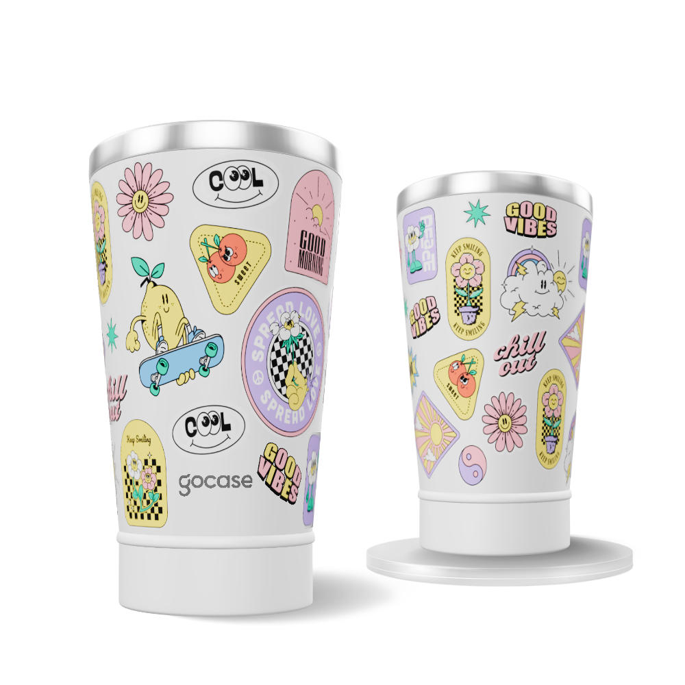 Copo Térmico + Ebook - Sticker Pastel