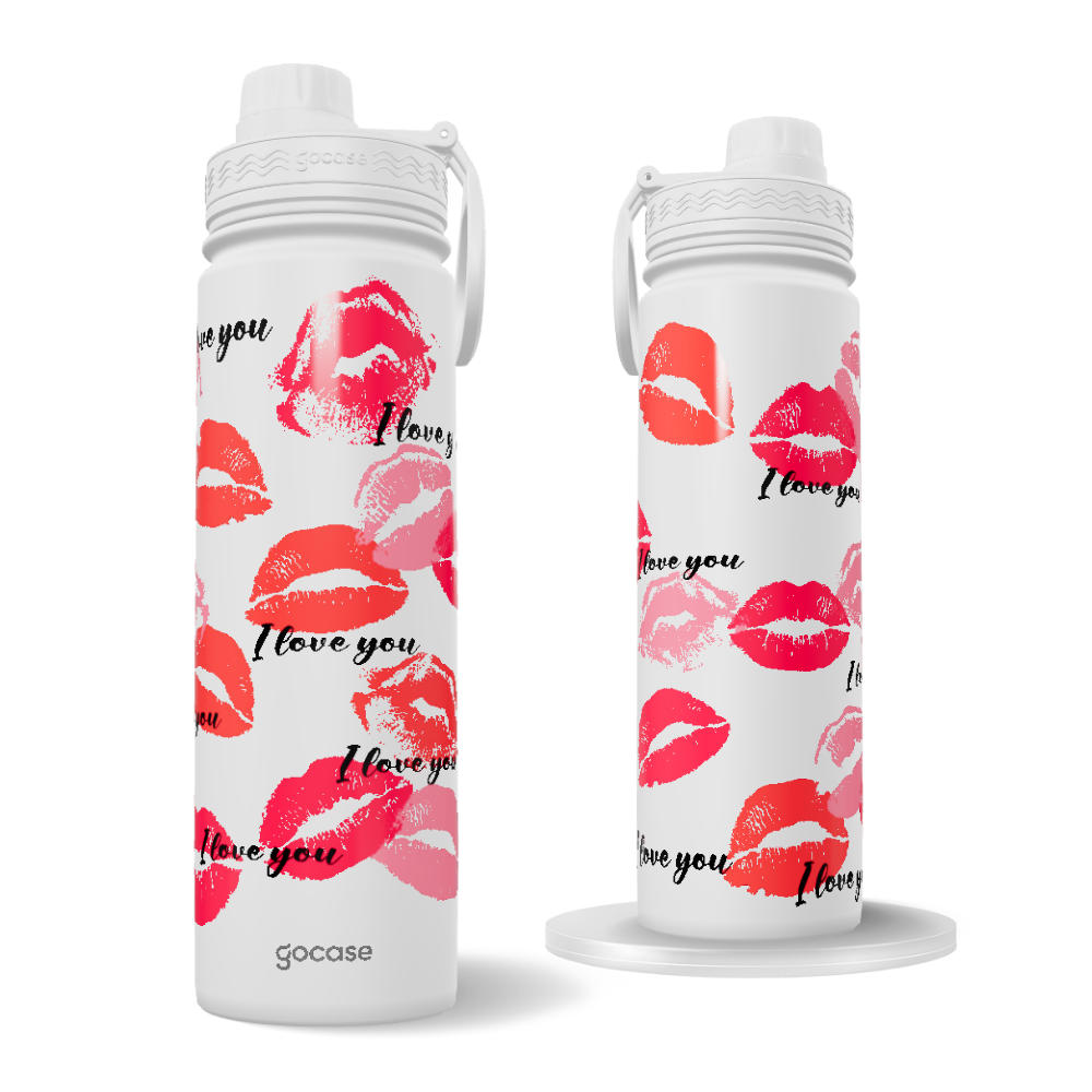 Garrafa Térmica Fresh + Ebook - Love You Kiss