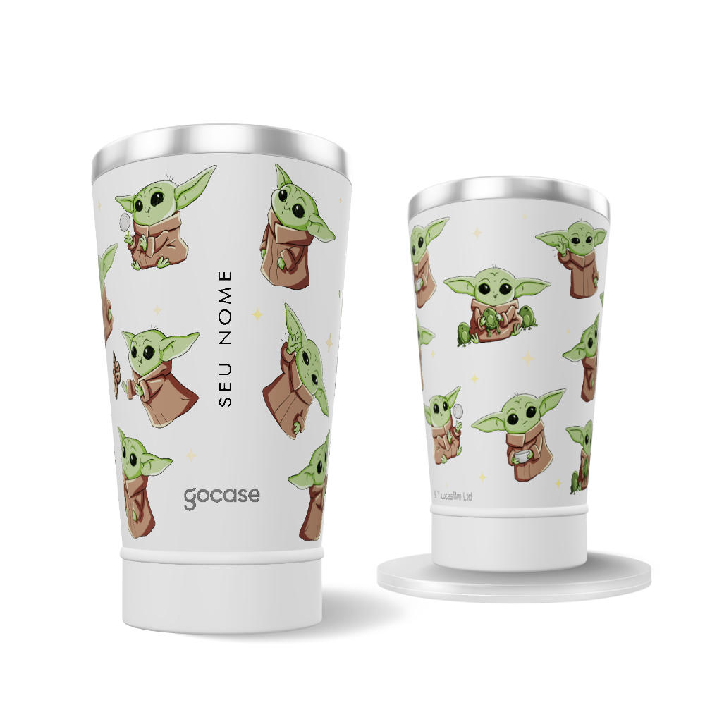 Copo Térmico + Ebook - Star Wars - Baby Yoda Com Nome
