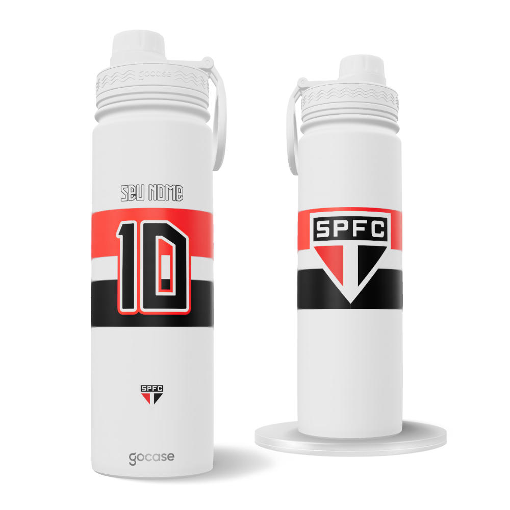 Garrafa Térmica Fresh + Ebook - São Paulo - Uniforme 1 2024 Personalizado