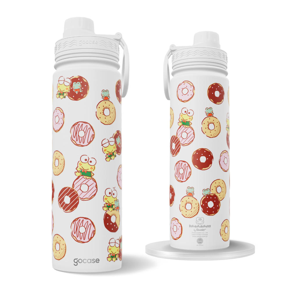 Garrafa Térmica Fresh + Ebook - Sanrio - Keroppi e Donuts