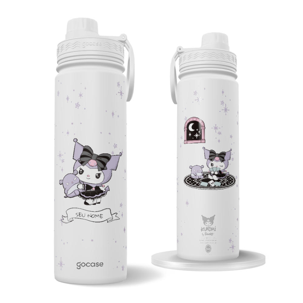 Garrafa Térmica Fresh + Ebook - Sanrio - Kuromi Gótica