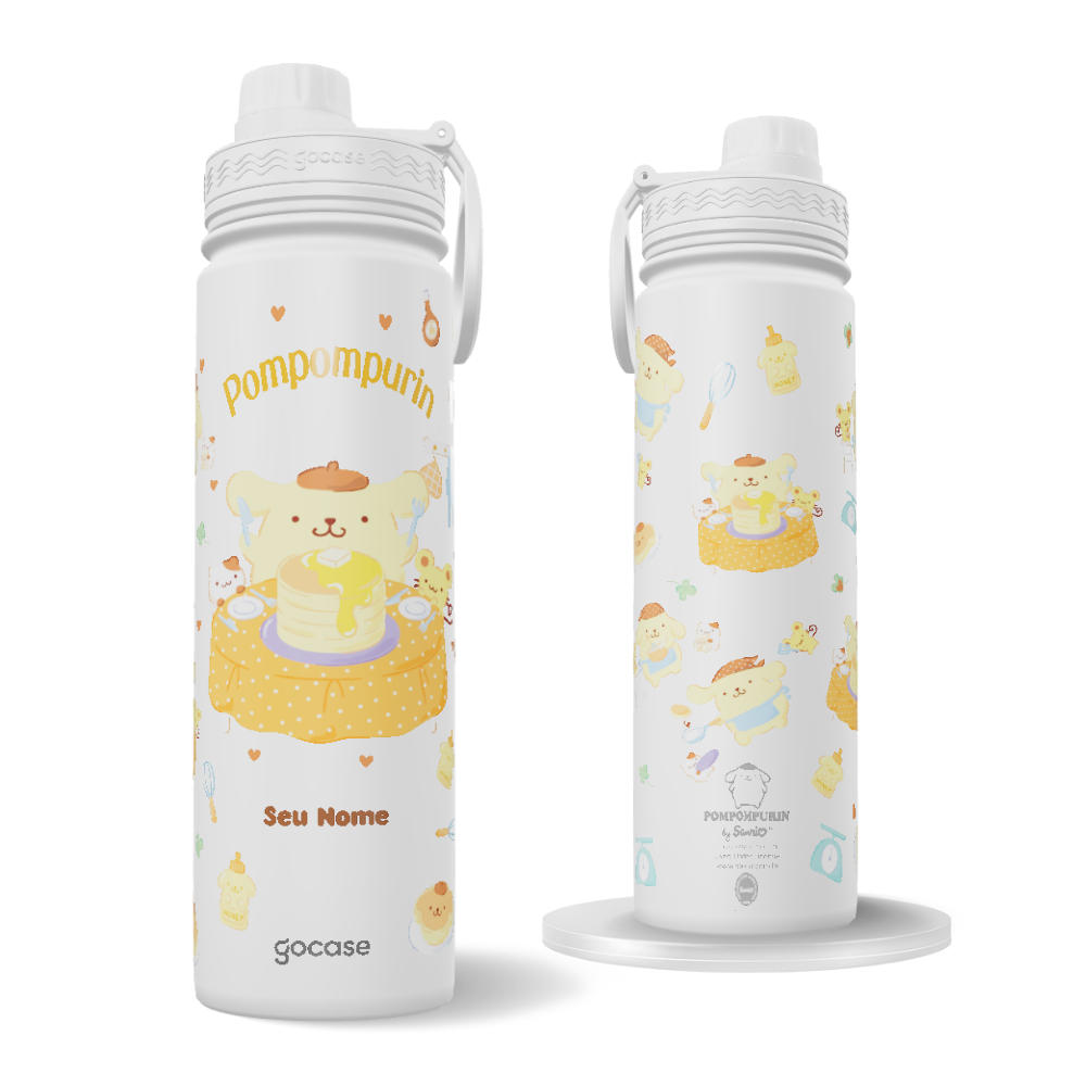 Garrafa Térmica Fresh + Ebook - Sanrio - Pompompurin e Panquecas