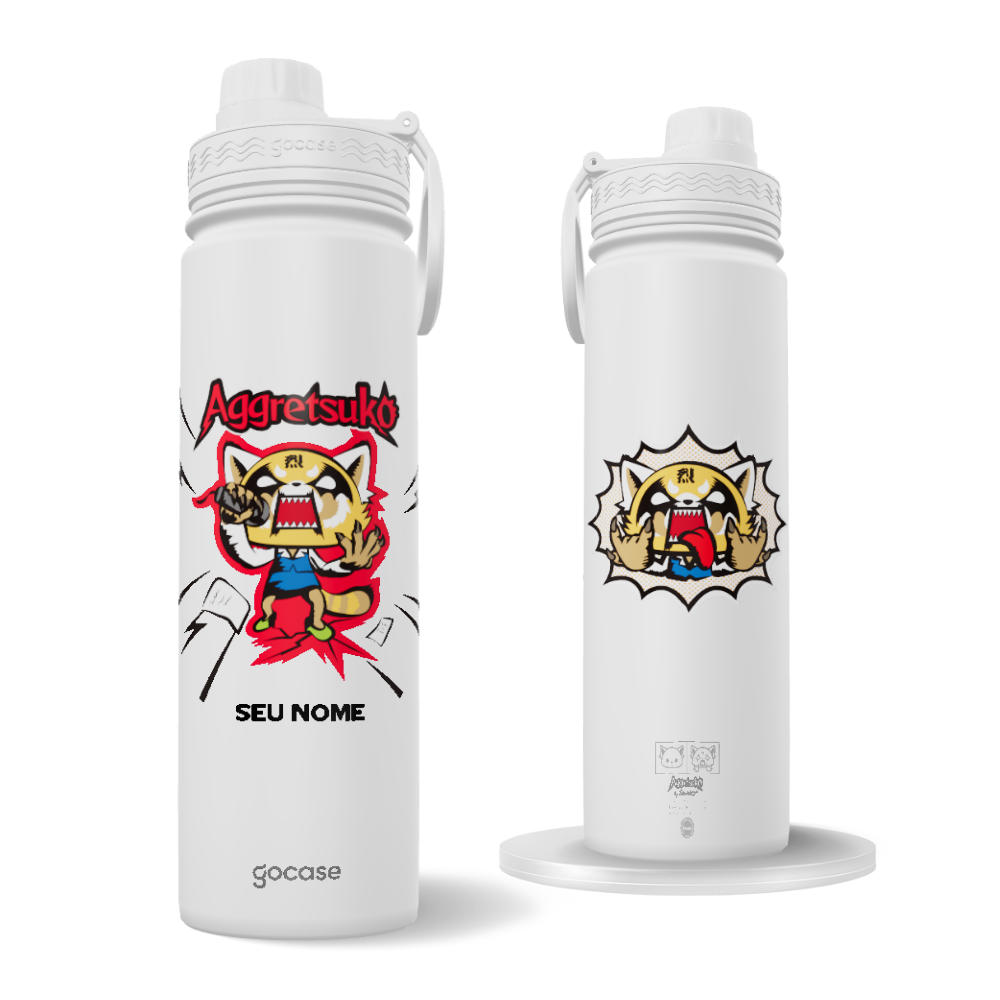 Garrafa Térmica Fresh + Ebook - Sanrio - Aggretsuko Metal Lady